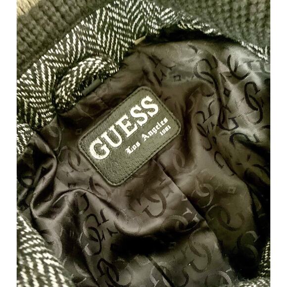 VTG 90s GUESS LA 1981 Wool Blend Double-Breasted Lined Tweed Peacoat WMNS SZ SM - Picture 16 of 16
